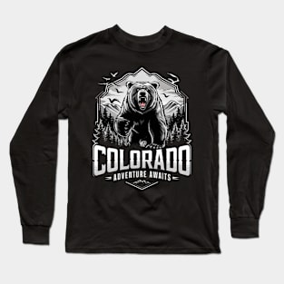 Colorado Adventure Awaits Mountain Nature Outdoors Retro Long Sleeve T-Shirt